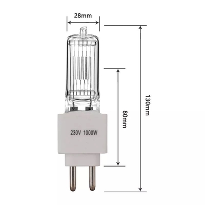 स्टेज प्रकाश व्यवस्था के लिए 230V 1000W क्वार्ट्ज हलोजन बल्ब क्वार्ट्ज लैंप हलोजन लाइट