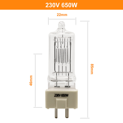 GY9.5 230V 650W हलोजन सर्चलाइट लैंप एसी रिफ्लेक्टर थिएटर प्रोजेक्टर बल्ब