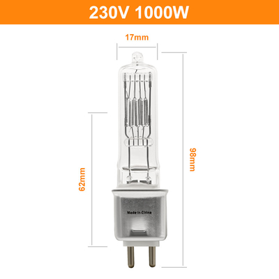 230V 1000 वाट क्वार्ट्ज बल्ब सिंगल एंडेड 3200k GX 9.5 पिन कैप छत की रोशनी के लिए
