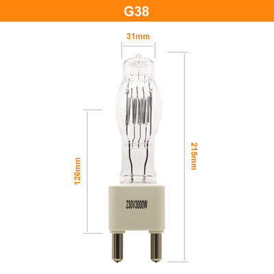 230V 3000W समुद्री सर्चलाइट बल्ब बोट हलोजन लाइट G38 3200K स्टेज स्टूडियो