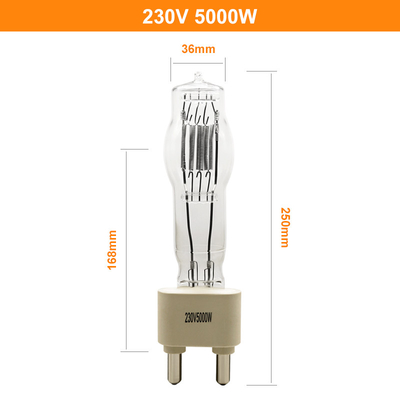 230V 5000W G38 ​​स्टूडियो क्वार्ट्ज लाइट बल्ब बोट हलोजन लैंप 180 मिमी 125000lm