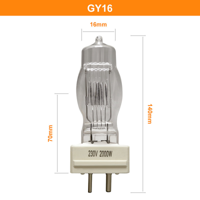 230v 2000w GY16 हलोजन सर्चलाइट लैंप 400h 3200K क्वार्ट्ज लाइट बल्ब
