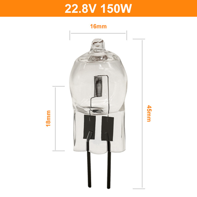 22.8V 150 वाट क्वार्ट्ज बल्ब 150w टंगस्टन हलोजन लैंप बल्ब G6.35 6000Lm