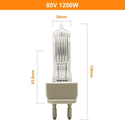 लाइट G22 सिंगल एंडेड हलोजन लैंप 80v 1200w मेटल हैलाइड लैंप बल्ब 3250k