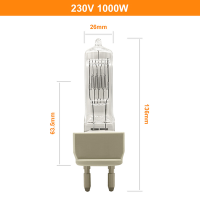 स्पेक्ट्रोफोटोमीटर G22 . के लिए 230V 1000W टंगस्टन हलोजन लैंप