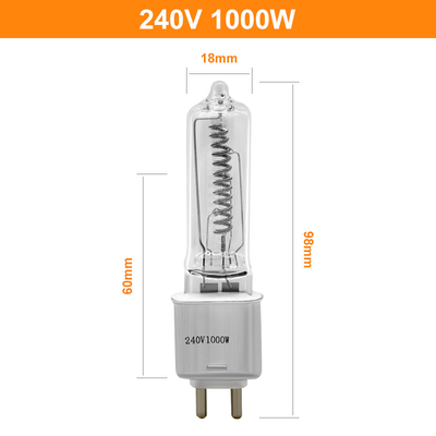 G9.5 240V 1000w टंगस्टन हलोजन लैंप सिंगल एंडेड स्टेज और स्टूडियो लैंप
