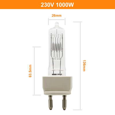 230v 1000w सिंगल एंडेड हलोजन लाइट बल्ब फिल्म स्टूडियो लाइटिंग मूवी प्रोजेक्टर लैंप 300h