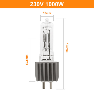 G9.5 2 पिन हलोजन बल्ब लैंप 230V 1000W स्टूडियो सिंगल एंडेड 250h