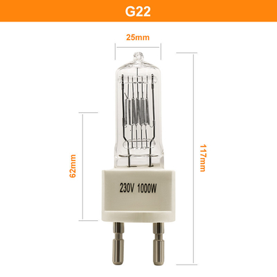 सिंगल एंडेड हैलोजन डिस्प्ले ऑप्टिक लैंप 3200k 230V 1000 वाट G9.5