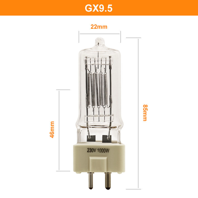 230V 1000W GX9.5 क्वार्ट्ज हलोजन लाइट बल्ब संगत सिल्वेनिया फोटो ऑप्टिक लैंप