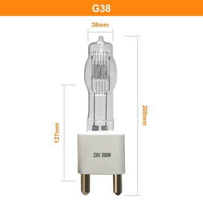 230v 2000w G38 क्वार्ट्ज हलोजन ग्लोब टंगस्टन लैंप बल्ब