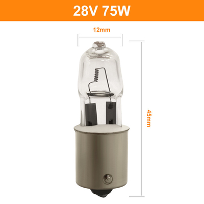 रेलवे लोकोमोटिव क्वार्ट्ज हलोजन हेडलाइट्स 28V 75W साफ़ हलोजन बल्ब Dimmable