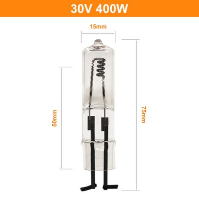 दो 2 पिन हलोजन बल्ब 400W 30V 75 मिमी लंबाई: