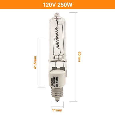 120V 250W सिंगल एंड हैलोजन बल्ब Jd E11 मिनी कैंडेलब्रा इंस्ट्रूमेंट लैंप