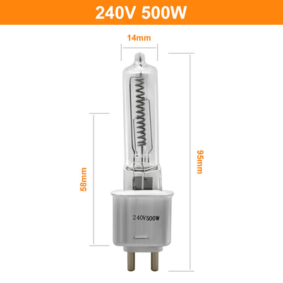 T4 500w क्वार्ट्ज लैंप लुमेन उच्च G9.5 हलोजन इन्फ्रारेड हीट लैंप 240v