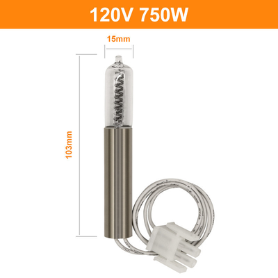120V क्वार्ट्ज टंगस्टन हलोजन लैंप 750w G9.5 क्वार्ट्ज बल्ब जैकेट इन्फ्रारेड
