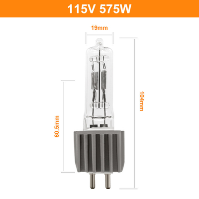 575W G9.5 Bi पिन हलोजन बल्ब स्टेज ETC 115V सिल्वर