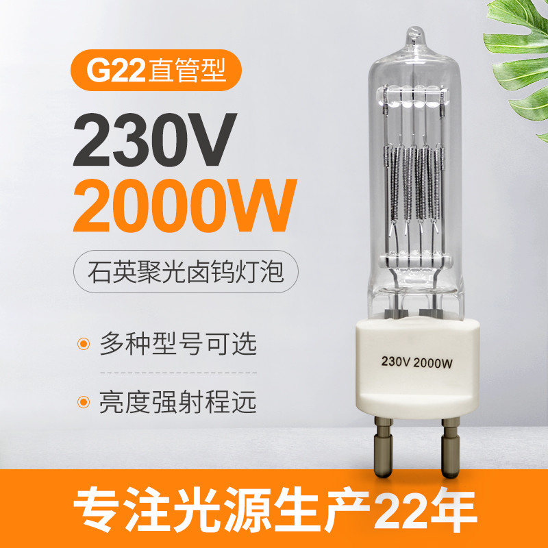 230v 2000w G22 क्वार्ट्ज हलोजन बल्ब द्वि पिन हलोजन लैंप धमाका सबूत