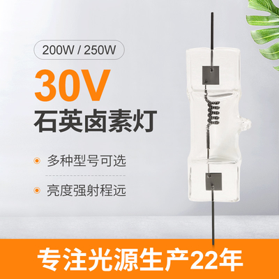 30V 200W छोटा हलोजन डिस्प्ले ऑप्टिक लैंप 250W क्वार्ट्ज हलोजन बल्ब
