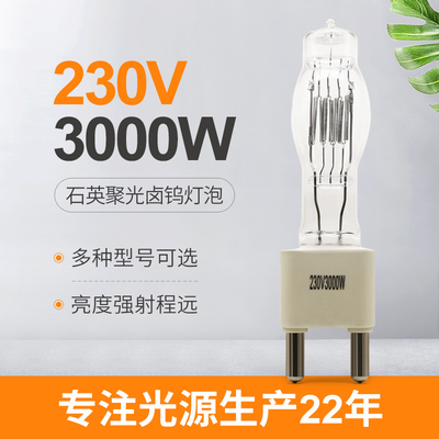 230V 3000W समुद्री सर्चलाइट बल्ब बोट हलोजन लाइट G38 3200K स्टेज स्टूडियो